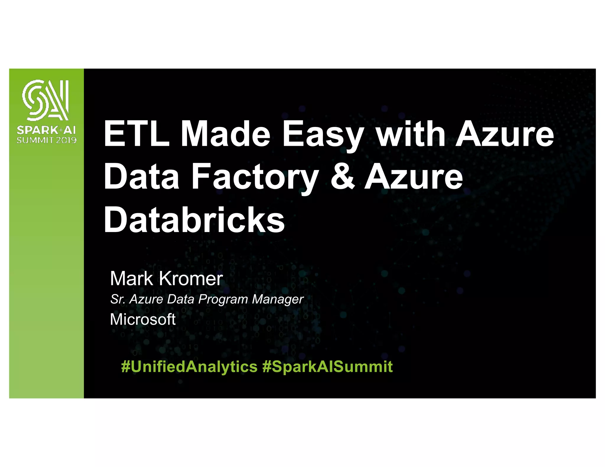ETL Made Easy with Azure Data Factory and Azure Databricks | PDF ...