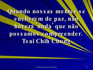 Quando nossas mentes se encherem de paz, não haverá 'nada' que não possamos compreender. Tsai Chih Chung 