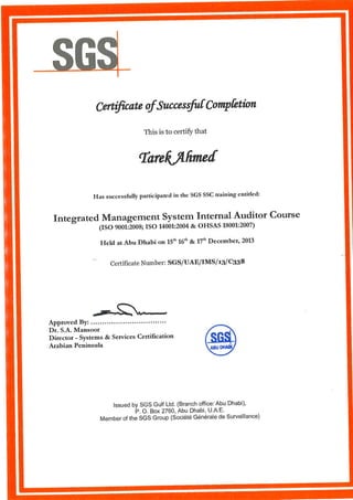 Internal Auditing Certificate