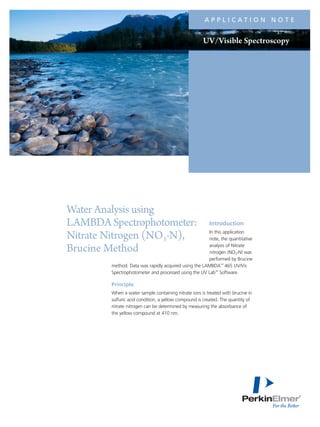 Water Analysis using LAMBDA Spectrophotometer | PDF