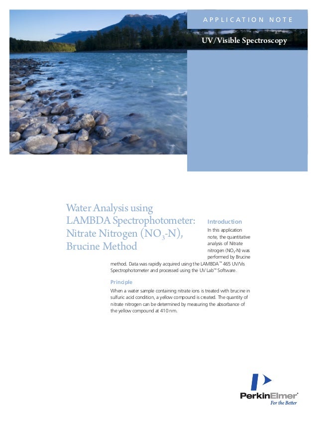 Water Analysis using LAMBDA Spectrophotometer