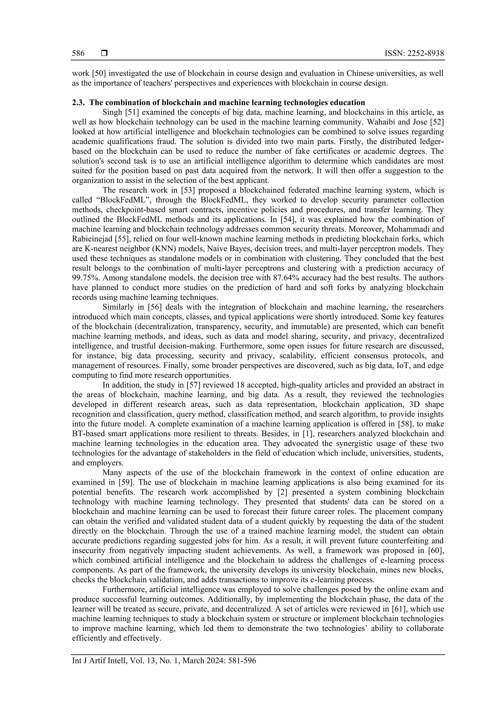 Blockchain and machine learning in education: a literature review | PDF