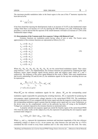 Modeling and Simulation of a Carrier-based PWM Voltage Source Inverter ...