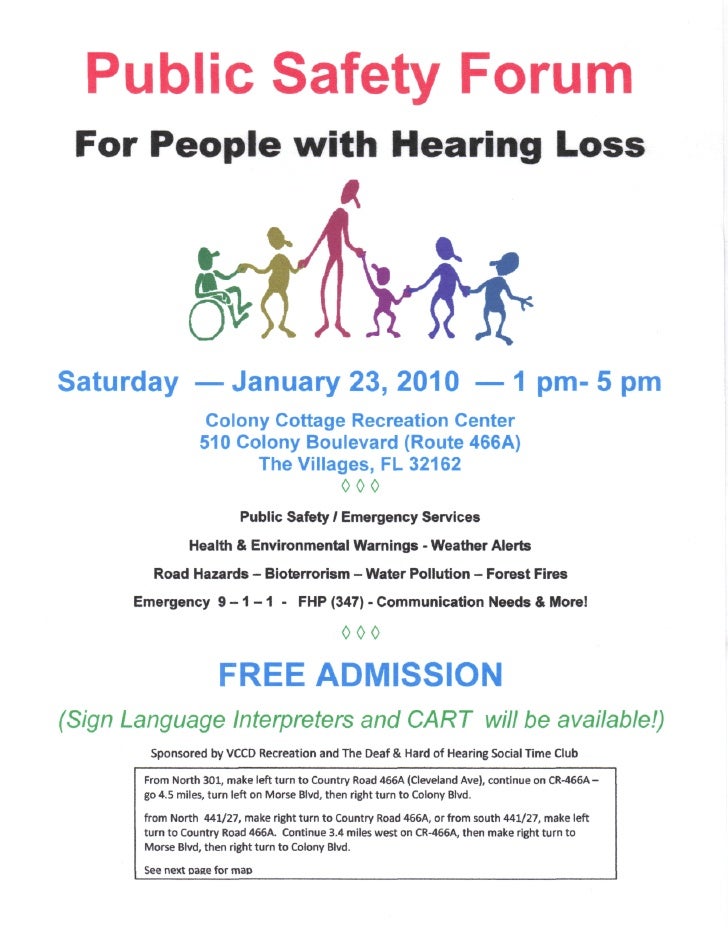 Public Safety Forum For Peopel With Hearing Loss