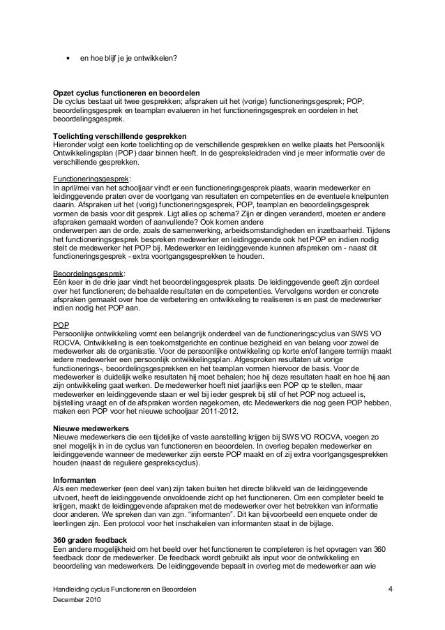 Handleiding cyclus functioneren en beoordelen SWS VO ROCvA