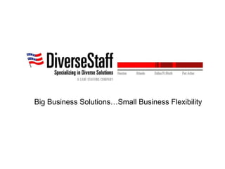 Big Business Solutions…Small Business Flexibility 
