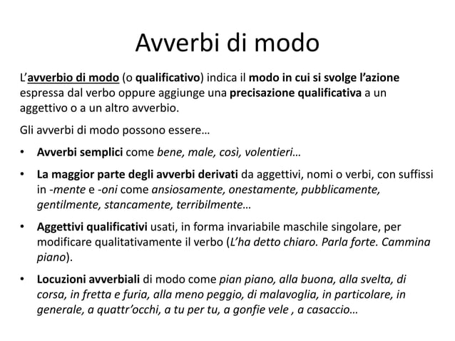 012 Morfologia e Classificazione delle Parti del Discorso Invariabili