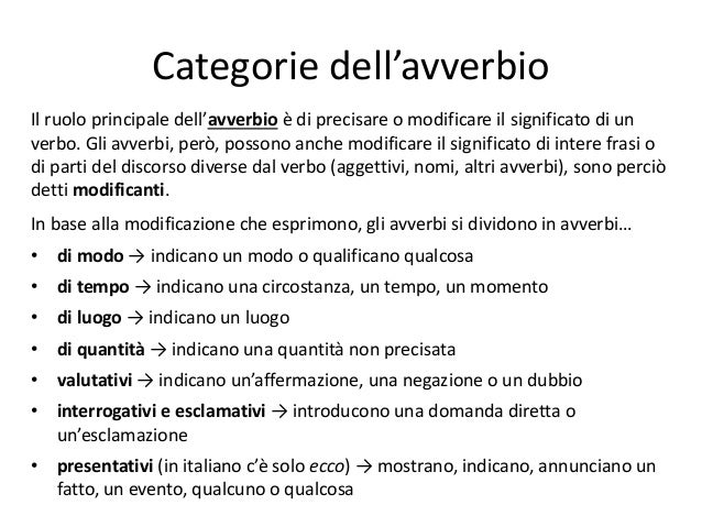 012 Morfologia e Classificazione delle Parti del Discorso Invariabili