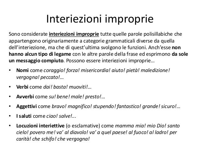 012 Morfologia e Classificazione delle Parti del Discorso Invariabili