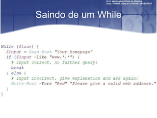 Saindo de um While 
