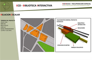 FLUJOS QUE UNEN EL CONTEXTO INMEDIATO DE VUESTRAS PROPUESTAS, CON LAS ÁREAS TEMÁTICAS DEL MISMOTALES COMO: PROGRAMAS ESPACIALES, RECORRIDOS, CIRCULACIONES Y RECINTUALIDAD DEFINIBLE.TRANSFORMAR LOS ESPACIOS RESIDUALES (CARENTES DE PROGRAMA Y QUE HAN SIDO APROPIADOS POR PARTE DE LA SOCIEDAD CON UN USO NEGATIVO) EN ESPACIOS DE ACTIVIDAD ECOLOGICA PUBLICA POSITIVA 