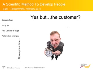 Stress & Fear Hurry up Fast Delivery of Bugs Pattern that emerges Yes but…the customer?  Once upon a time… 