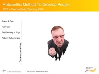 Stress & Fear Hurry Up! Fast Delivery of Bugs Pattern that emerges Once upon a time… 