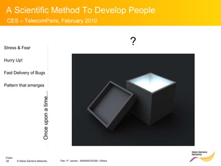 Stress & Fear Hurry Up! Fast Delivery of Bugs Pattern that emerges ? Once upon a time… 