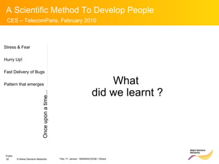 What  did we learnt ? Stress & Fear Hurry Up! Fast Delivery of Bugs Pattern that emerges Once upon a time… 
