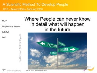 to Develop All Employees Where People can never know  in detail what will happen  in the future. Why? People Value Stream OJD/TJI PMT 