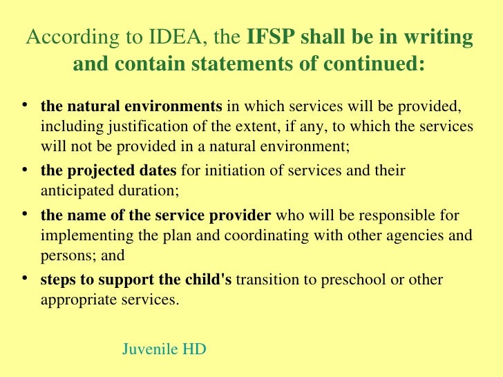 How to write ifsp goals