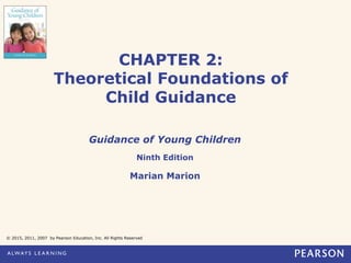 CHAPTER 2:
Theoretical Foundations of
Child Guidance
Guidance of Young Children
Ninth Edition
Marian Marion
© 2015, 2011, 2007 by Pearson Education, Inc. All Rights Reserved
 