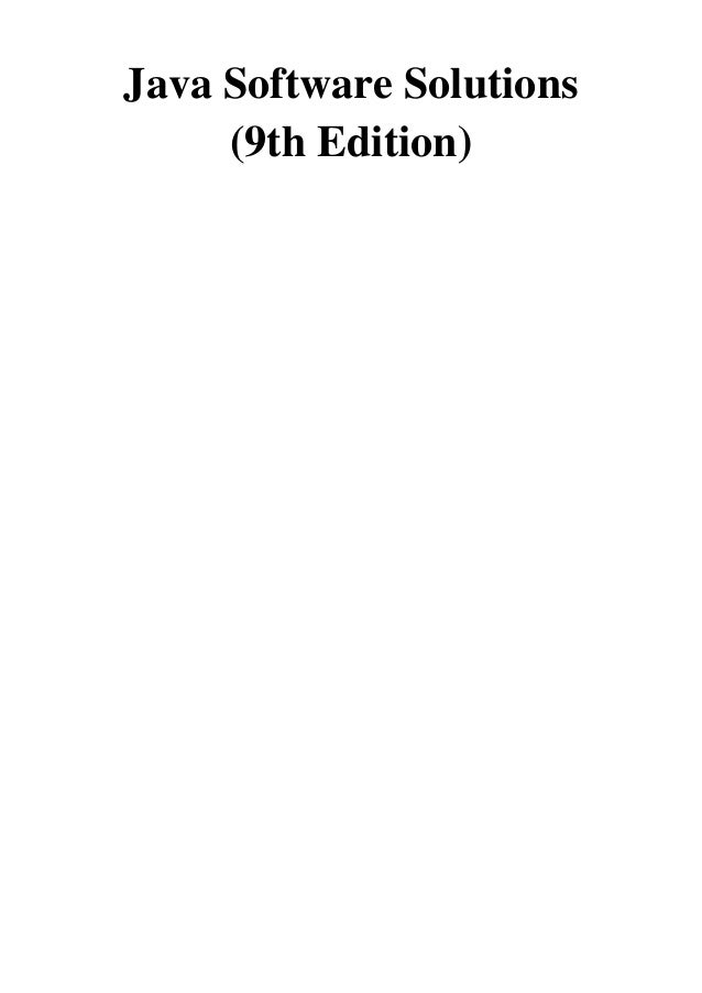 Lewis & Loftus, Java Software Solutions, 9th Edition | Pearson java software solutions 9th edition pdf free download
