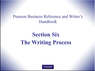 Pearson Business Reference and Writer’s Handboo k Section Six The Writing Process 