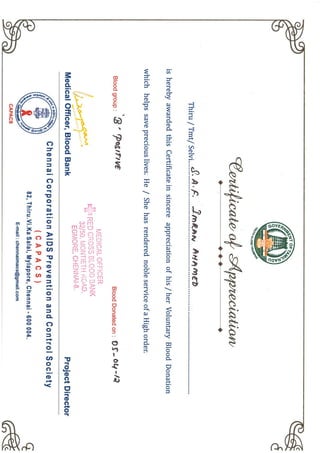 Imran SAF - Blood Donation Certificate 05-Apr-12