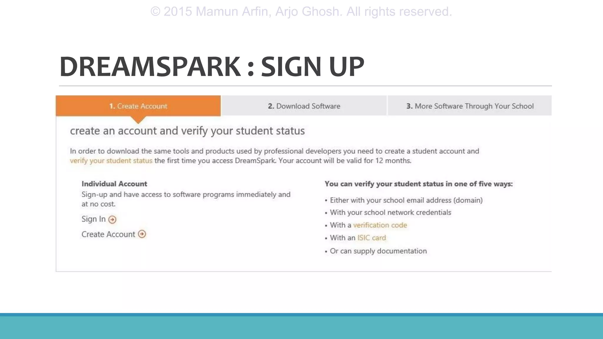 DREAMSPARK : SIGN UP
© 2015 Mamun Arfin, Arjo Ghosh. All rights reserved.
 