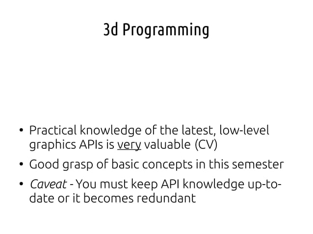 Computer Graphics - Lecture 01 - 3D Programming I | PPT