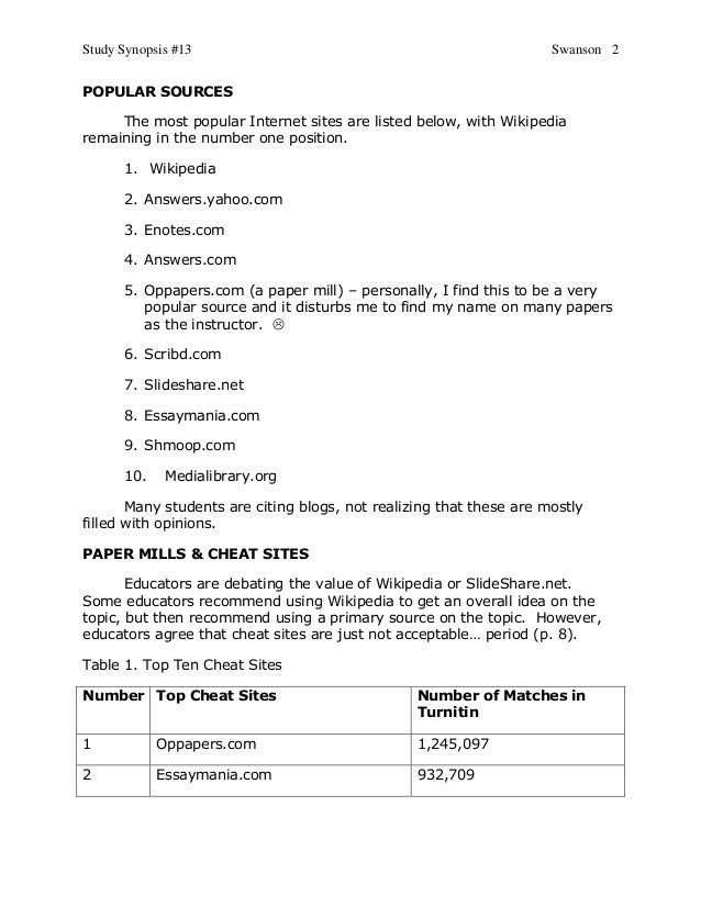 013 Study Synopsis Turnitin