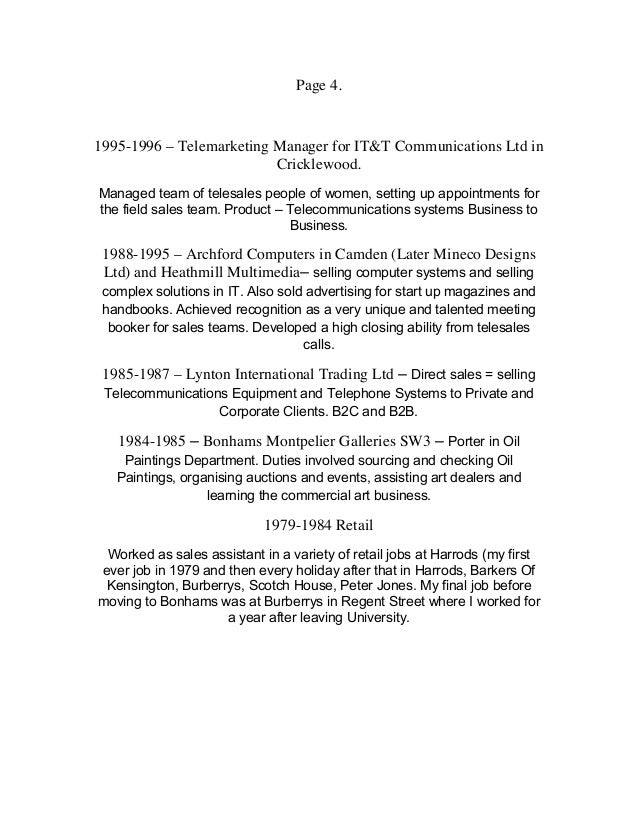 telesales cv