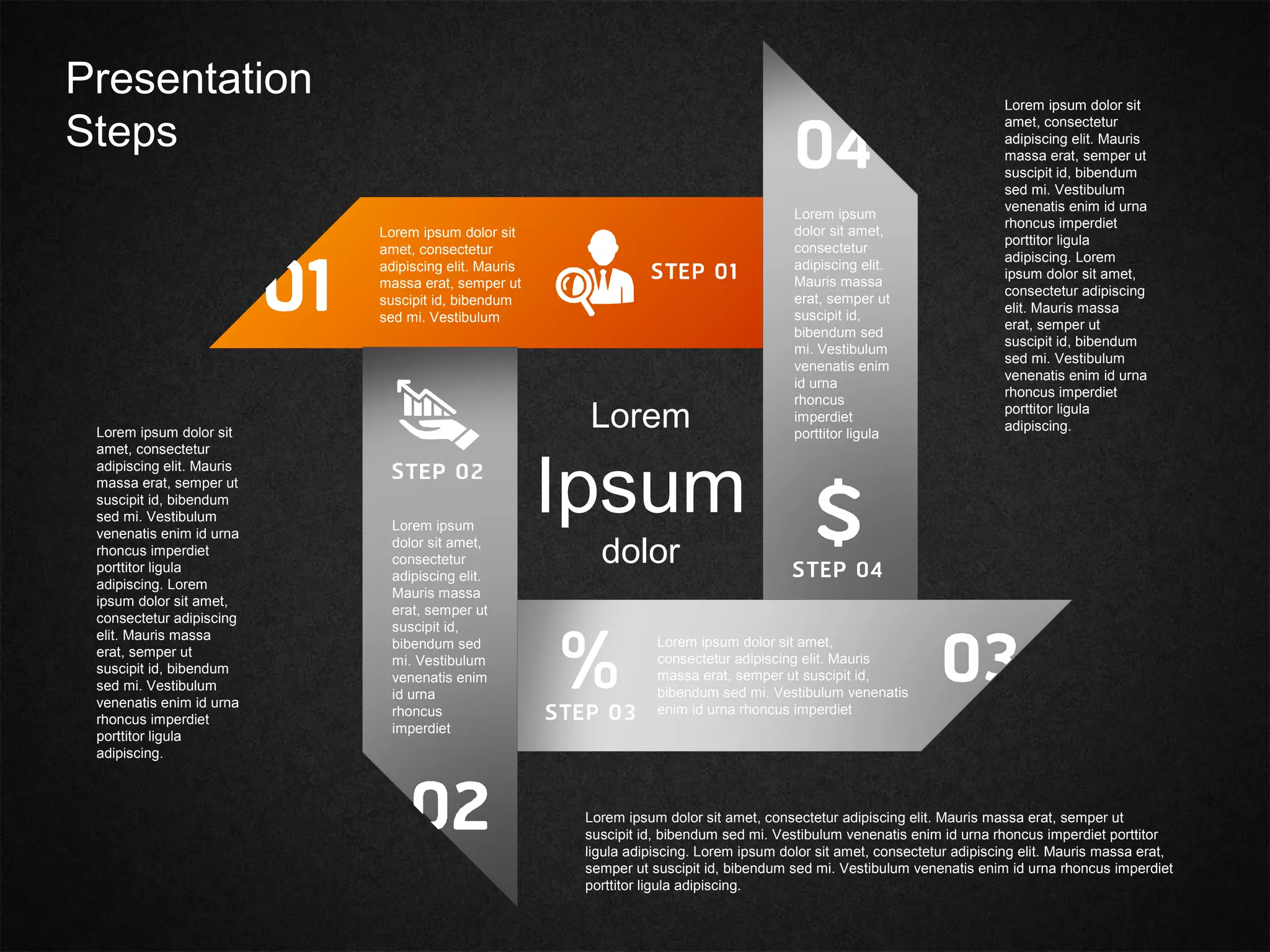 Lorem ipsum
dolor sit amet,
consectetur
adipiscing elit.
Mauris massa
erat, semper ut
suscipit id,
bibendum sed
mi. Vestibulum
venenatis enim
id urna
rhoncus
imperdiet
porttitor ligula
Lorem ipsum
dolor sit amet,
consectetur
adipiscing elit.
Mauris massa
erat, semper ut
suscipit id,
bibendum sed
mi. Vestibulum
venenatis enim
id urna
rhoncus
imperdiet
Lorem ipsum dolor sit amet,
consectetur adipiscing elit. Mauris
massa erat, semper ut suscipit id,
bibendum sed mi. Vestibulum venenatis
enim id urna rhoncus imperdiet
Lorem ipsum dolor sit
amet, consectetur
adipiscing elit. Mauris
massa erat, semper ut
suscipit id, bibendum
sed mi. Vestibulum
Lorem
Ipsum
dolor
Lorem ipsum dolor sit
amet, consectetur
adipiscing elit. Mauris
massa erat, semper ut
suscipit id, bibendum
sed mi. Vestibulum
venenatis enim id urna
rhoncus imperdiet
porttitor ligula
adipiscing. Lorem
ipsum dolor sit amet,
consectetur adipiscing
elit. Mauris massa
erat, semper ut
suscipit id, bibendum
sed mi. Vestibulum
venenatis enim id urna
rhoncus imperdiet
porttitor ligula
adipiscing.Lorem ipsum dolor sit
amet, consectetur
adipiscing elit. Mauris
massa erat, semper ut
suscipit id, bibendum
sed mi. Vestibulum
venenatis enim id urna
rhoncus imperdiet
porttitor ligula
adipiscing. Lorem
ipsum dolor sit amet,
consectetur adipiscing
elit. Mauris massa
erat, semper ut
suscipit id, bibendum
sed mi. Vestibulum
venenatis enim id urna
rhoncus imperdiet
porttitor ligula
adipiscing.
Lorem ipsum dolor sit amet, consectetur adipiscing elit. Mauris massa erat, semper ut
suscipit id, bibendum sed mi. Vestibulum venenatis enim id urna rhoncus imperdiet porttitor
ligula adipiscing. Lorem ipsum dolor sit amet, consectetur adipiscing elit. Mauris massa erat,
semper ut suscipit id, bibendum sed mi. Vestibulum venenatis enim id urna rhoncus imperdiet
porttitor ligula adipiscing.
Presentation
Steps
 