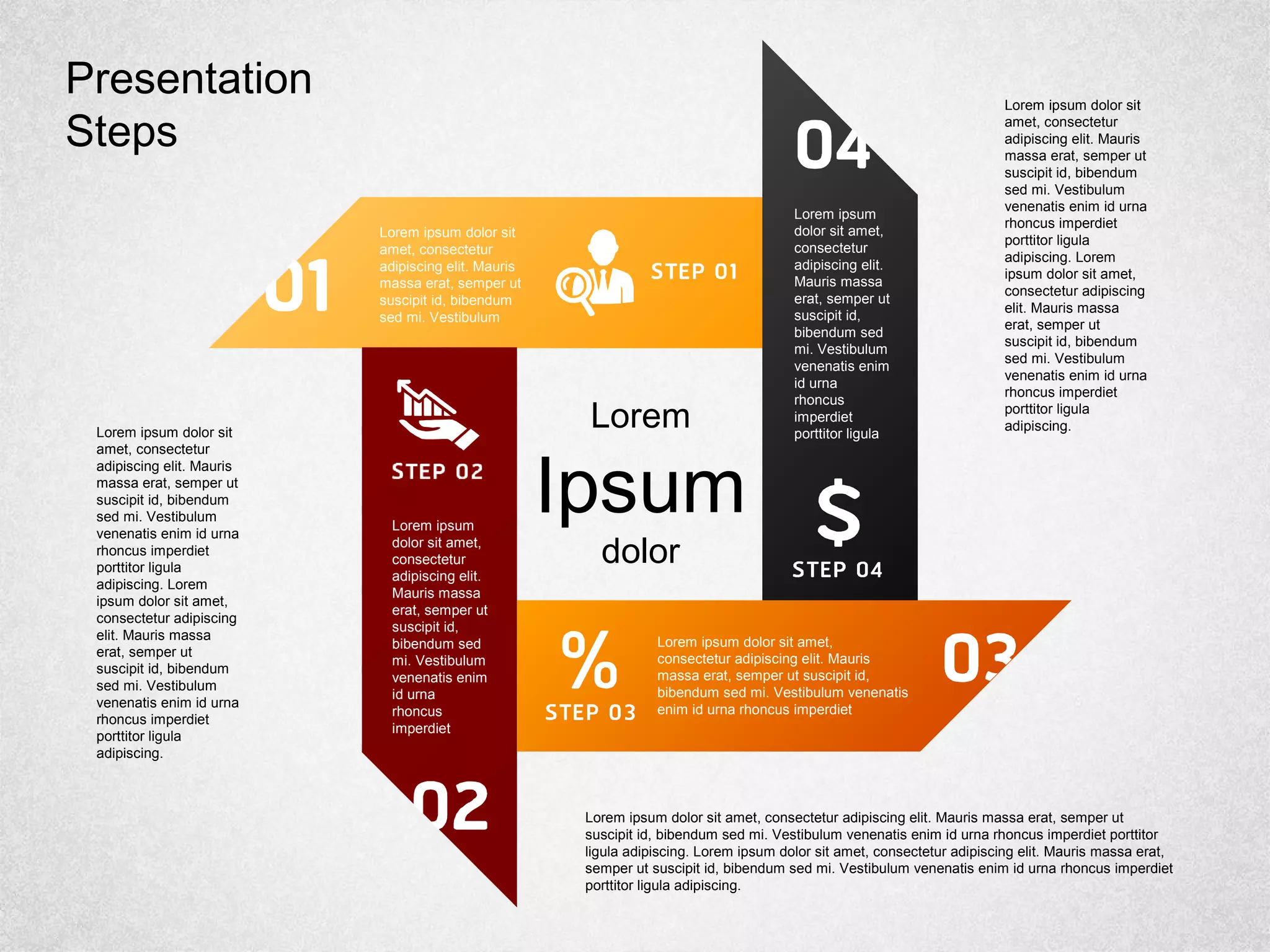 Lorem ipsum
dolor sit amet,
consectetur
adipiscing elit.
Mauris massa
erat, semper ut
suscipit id,
bibendum sed
mi. Vestibulum
venenatis enim
id urna
rhoncus
imperdiet
porttitor ligula
Lorem ipsum
dolor sit amet,
consectetur
adipiscing elit.
Mauris massa
erat, semper ut
suscipit id,
bibendum sed
mi. Vestibulum
venenatis enim
id urna
rhoncus
imperdiet
Lorem ipsum dolor sit amet,
consectetur adipiscing elit. Mauris
massa erat, semper ut suscipit id,
bibendum sed mi. Vestibulum venenatis
enim id urna rhoncus imperdiet
Lorem ipsum dolor sit
amet, consectetur
adipiscing elit. Mauris
massa erat, semper ut
suscipit id, bibendum
sed mi. Vestibulum
Lorem
Ipsum
dolor
Lorem ipsum dolor sit
amet, consectetur
adipiscing elit. Mauris
massa erat, semper ut
suscipit id, bibendum
sed mi. Vestibulum
venenatis enim id urna
rhoncus imperdiet
porttitor ligula
adipiscing. Lorem
ipsum dolor sit amet,
consectetur adipiscing
elit. Mauris massa
erat, semper ut
suscipit id, bibendum
sed mi. Vestibulum
venenatis enim id urna
rhoncus imperdiet
porttitor ligula
adipiscing.Lorem ipsum dolor sit
amet, consectetur
adipiscing elit. Mauris
massa erat, semper ut
suscipit id, bibendum
sed mi. Vestibulum
venenatis enim id urna
rhoncus imperdiet
porttitor ligula
adipiscing. Lorem
ipsum dolor sit amet,
consectetur adipiscing
elit. Mauris massa
erat, semper ut
suscipit id, bibendum
sed mi. Vestibulum
venenatis enim id urna
rhoncus imperdiet
porttitor ligula
adipiscing.
Lorem ipsum dolor sit amet, consectetur adipiscing elit. Mauris massa erat, semper ut
suscipit id, bibendum sed mi. Vestibulum venenatis enim id urna rhoncus imperdiet porttitor
ligula adipiscing. Lorem ipsum dolor sit amet, consectetur adipiscing elit. Mauris massa erat,
semper ut suscipit id, bibendum sed mi. Vestibulum venenatis enim id urna rhoncus imperdiet
porttitor ligula adipiscing.
Presentation
Steps
 