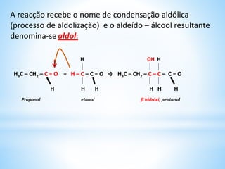 Exemplos:
O
║
H3C – C – CH3
O
║
H3C – C – H + H2O
OH
|
H3C – C – H
|
OH
OH
|
H3C – C – CH3
|
OH
Etanal
Propanona
Etano-gem-diol
2,2propano-gem-diol
Água
+ H2O
Água
 