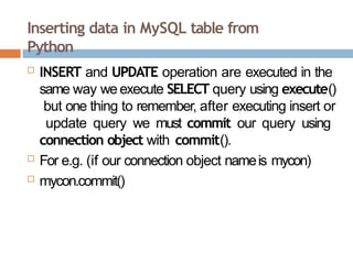 015. Interface Python with sql interface ppt class 12 | PPTX