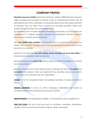 Resolution Insurance RESOLUTION INSURANCE PROFILE PROPOSAL | DOC