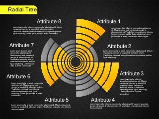 Attribute 1
Attribute 2
Attribute 3
Attribute 4Attribute 5
Attribute 6
Attribute 7
Attribute 8
Lorem ipsum dolor sit amet, consectetur adipiscing
elit. Mauris massa erat, semper ut suscipit id,
bibendum sed mi. Vestibulum venenatis enim id urna
rhoncus imperdiet porttitor ligula adipiscing. Lorem
ipsum dolor sit amet, consectetur adipiscing elit.
Lorem ipsum dolor sit amet, consectetur adipiscing elit. Mauris
massa erat, semper ut suscipit id, bibendum sed mi.
Vestibulum venenatis enim id urna rhoncus imperdiet porttitor
ligula adipiscing. Lorem ipsum dolor sit amet, consectetur
Lorem ipsum dolor sit amet,
consectetur adipiscing elit.
Mauris massa erat, semper ut
suscipit id, bibendum sed mi.
Vestibulum venenatis enim id
urna rhoncus imperdiet porttitor
ligula adipiscing. Lorem ipsum
dolor sit amet, consectetur
Lorem ipsum dolor sit amet, consectetur
adipiscing elit. Mauris massa erat,
semper ut suscipit id, bibendum sed mi.
Vestibulum venenatis enim id urna
rhoncus imperdiet porttitor ligula
adipiscing. Lorem ipsum dolor sit amet,
consectetur
Lorem ipsum dolor sit amet,
consectetur adipiscing elit. Mauris
massa erat, semper ut suscipit id,
bibendum sed mi. Vestibulum
venenatis enim id urna rhoncus
imperdiet porttitor ligula adipiscing.
Lorem ipsum dolor sit amet,
consectetur
Lorem ipsum dolor sit amet, consectetur adipiscing elit. Mauris
massa erat, semper ut suscipit id, bibendum sed mi.
Vestibulum venenatis enim id urna rhoncus imperdiet porttitor
ligula adipiscing.
Lorem ipsum dolor sit amet, consectetur adipiscing elit. Mauris massa erat,
semper ut suscipit id, bibendum sed mi. Vestibulum venenatis enim id urna
rhoncus imperd
Lorem ipsum dolor sit amet, consectetur adipiscing elit. Mauris massa erat,
semper ut suscipit id, bibendum sed mi. Vestibulum venenatis enim id urna
rhoncus imperd
Radial Tree
 