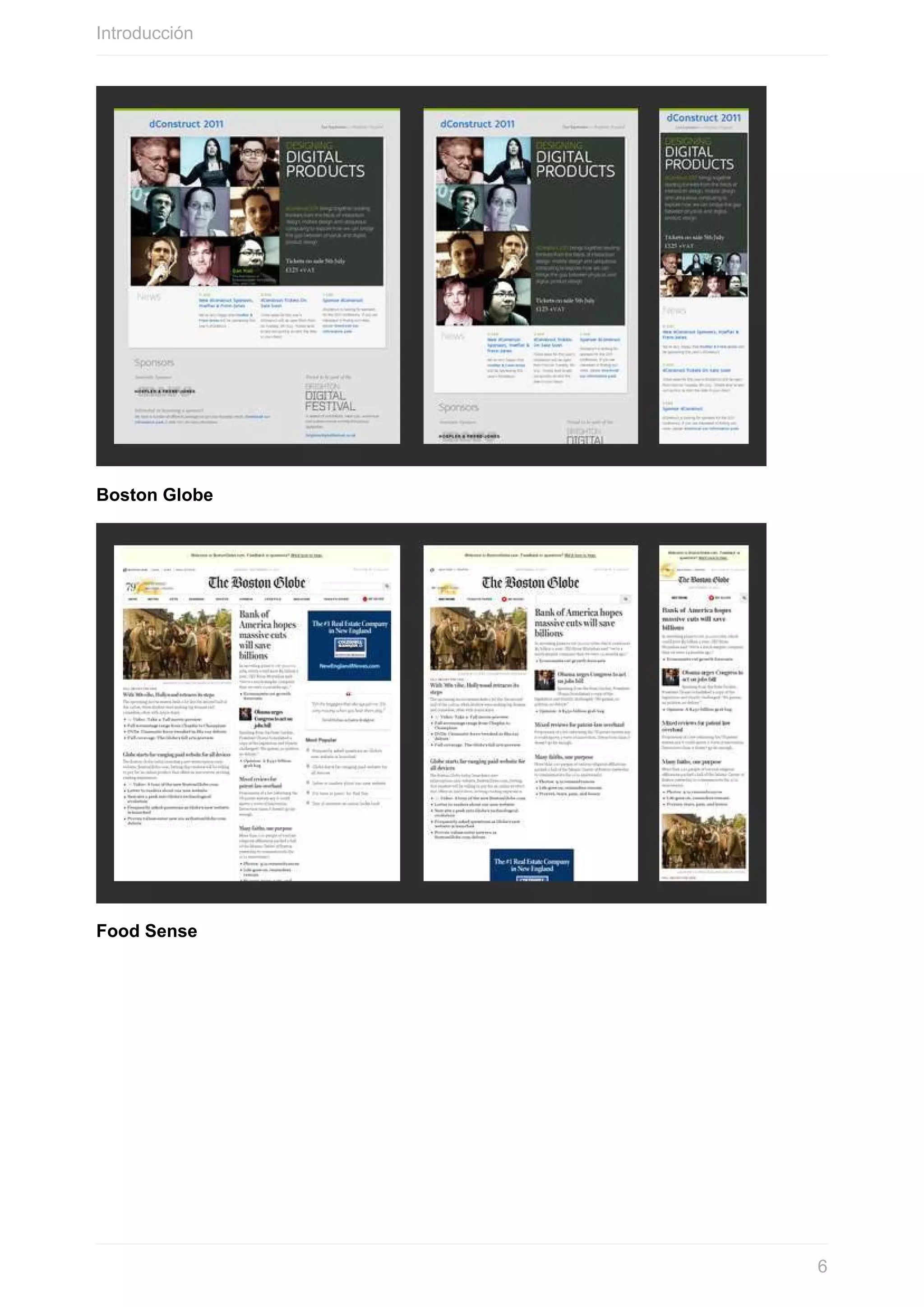 Boston	Globe
Food	Sense
Introducción
6
 