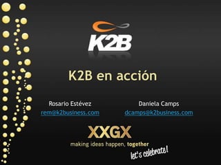 K2B en acción Rosario Estévez rem@k2business.com Daniela Camps dcamps@k2business.com 