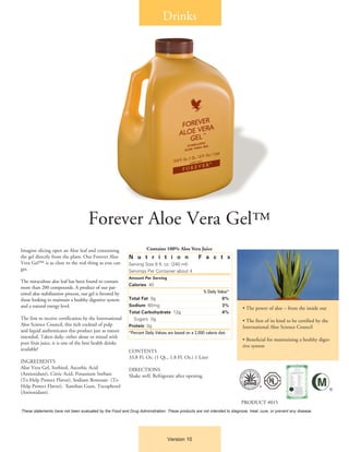 Forever Aloe Vera Gel - Forever Living products | PDF