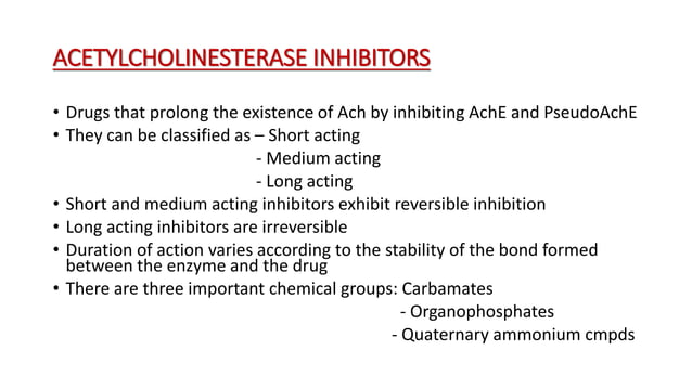 015 cholinesterase inhibitors and anticholinergic drugs | PDF