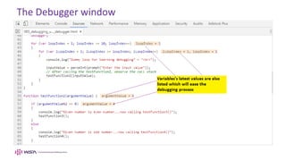 The Debugger window
 