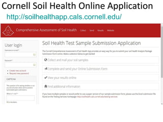 Cornell Soil Health Online Application
http://soilhealthapp.cals.cornell.edu/
 