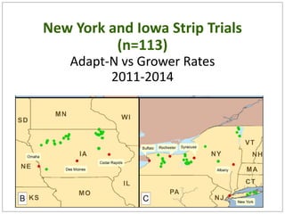 New York and Iowa Strip Trials
(n=113)
Adapt-N vs Grower Rates
2011-2014
 