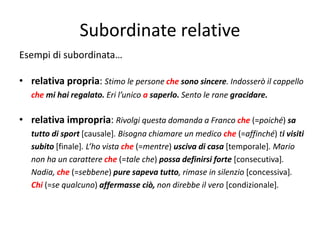 Relative Subordinates 015 Sintassi del periodo | PPTX
