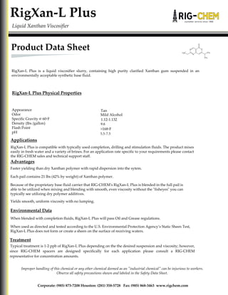 Rig-Chem Products Bulletin | PDF