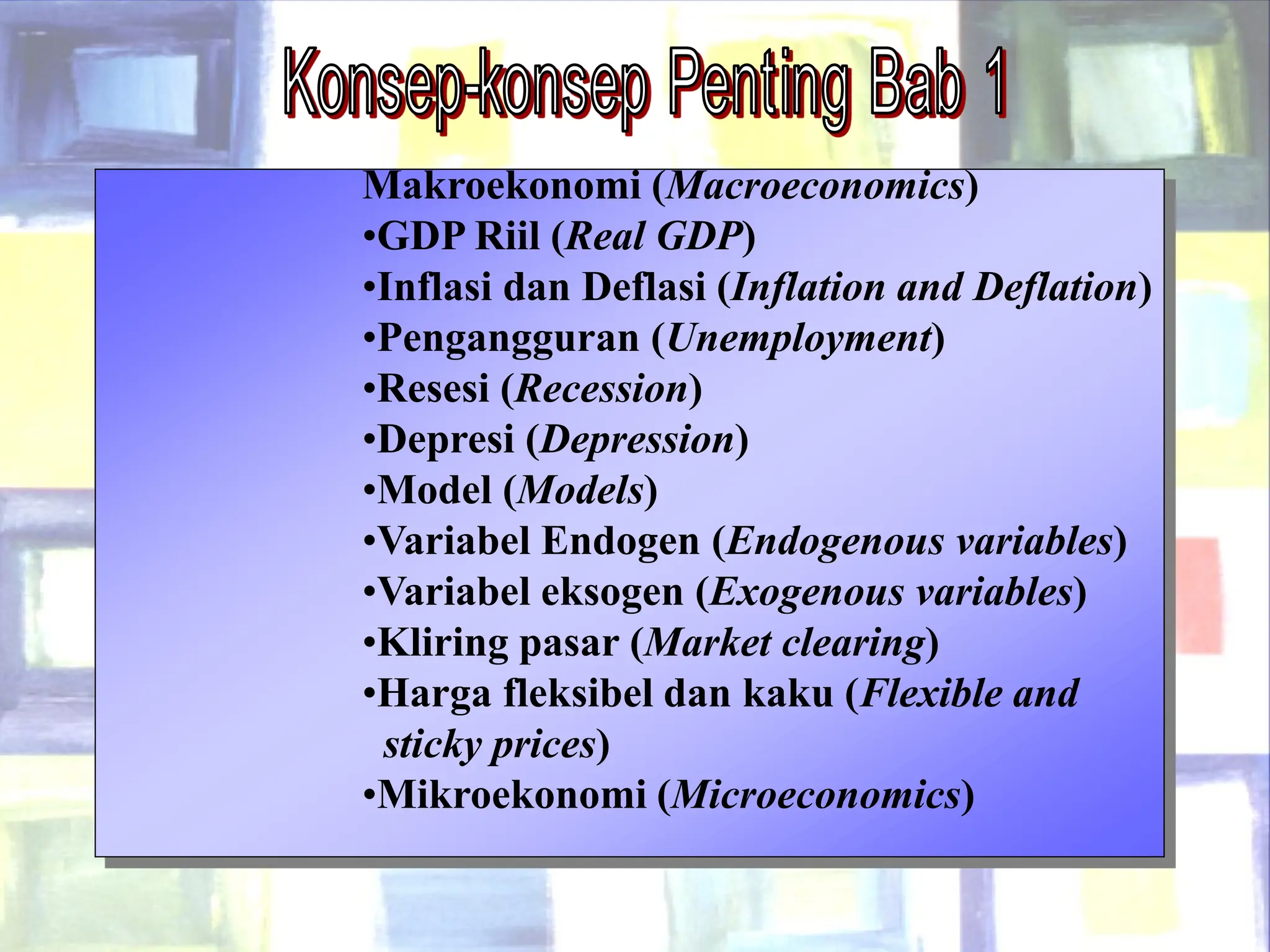 Modul makroekonomi mankiw Ilmu makroekonomi Bab 1 | PDF