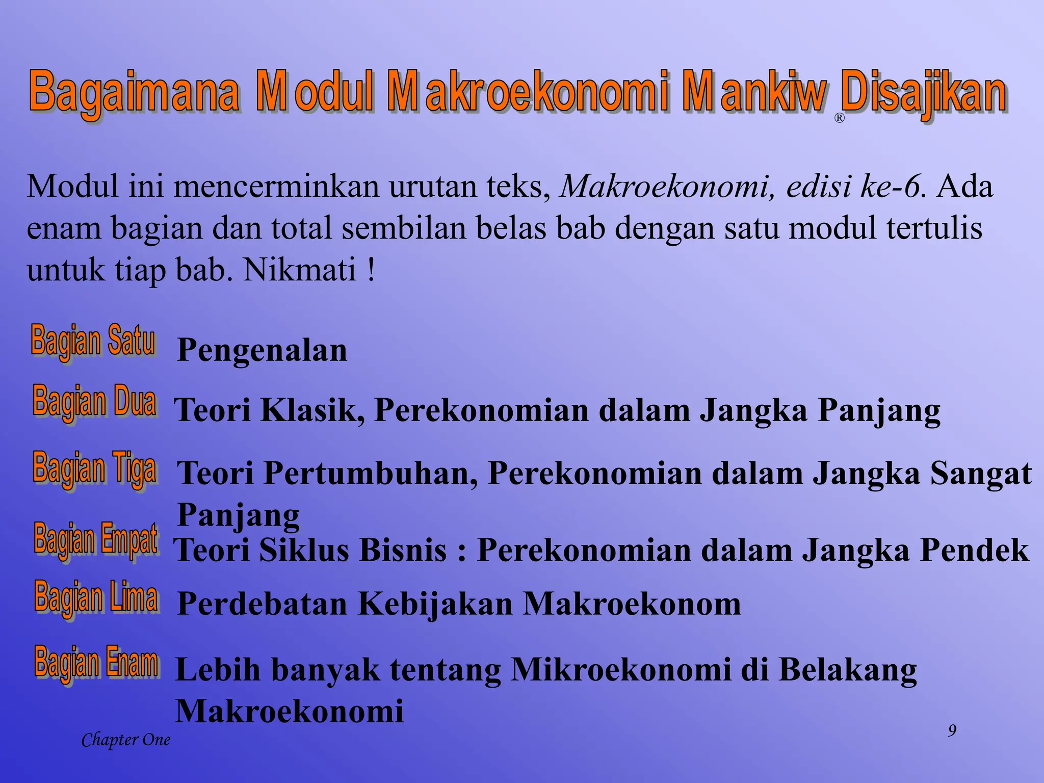 Modul makroekonomi mankiw Ilmu makroekonomi Bab 1 | PDF