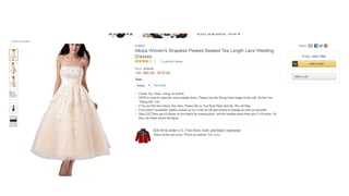 Albizia Women's Strapless Pleated Beaded Tea Length Lace Wedding Dresses