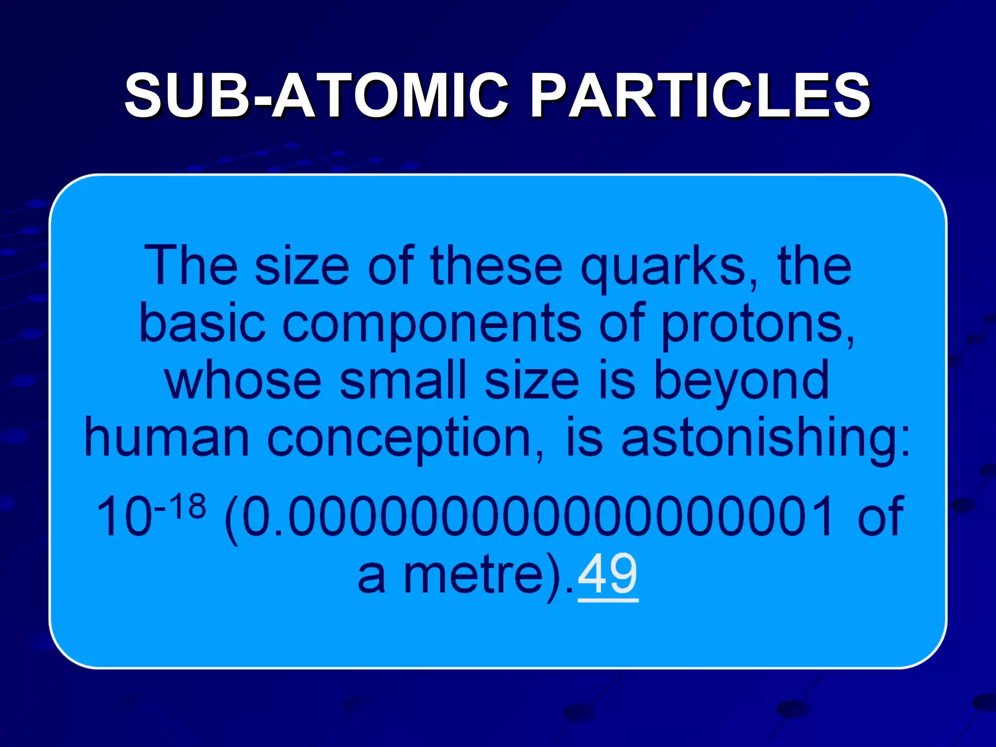 SUB-ATOMIC PARTICLESSUB-ATOMIC PARTICLES
 