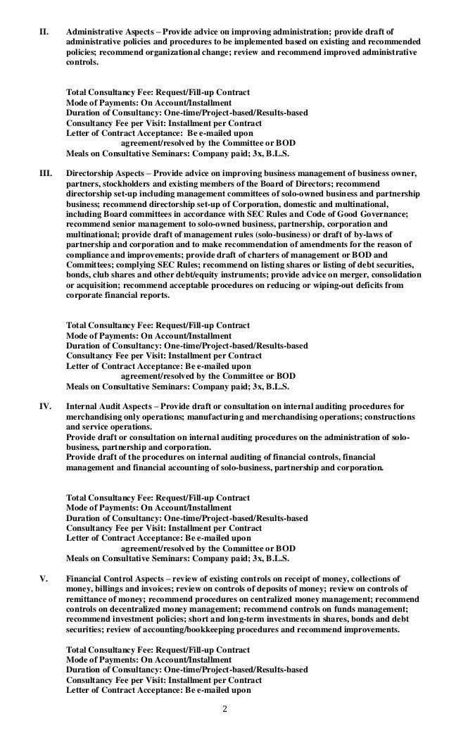 promotional letter on business and management advisory services from promotional letter
