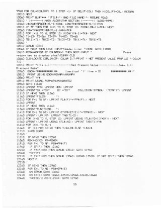 99A0FCRCCL-ICC5(F)TO1 SrSF-r! rF:E,{F,C[) T|CNHICC{F){C: REnl?N
10I]60FRT|flfuE"** /IFIL$I'J E3DFILE NIAEI' REg-}E92AO
10110i >>-> fiAlNA.Go?tT}a.SECrtCr.r< --<( {aO00-5F?95)
1!16! L$-XAt+EPACE6(YL-l)+XA$'LE$ITK6]FAEE5(YL-1)+IXE
10?10lF rF IIEN FG t=11 To YL SIEP10: t1l0t(Ltlt,l)-l(t;
^CrI10?60 YYi-'tKlr5IRtfGr!( YL-1,YAa)+ft.
1!310 FCFl-11 T0 YL STF !0, flos(YYE,l)-11r' f€(T
10380 Ir-13, 12. : T3-39' T!-52, T5-{5
10a10lB(1)=r1, TE(?)=r2,TE(3)=rlr rE(4)=r4!rB(9)=T5
lcslo Ga6t tf,7ro
1!51,0 lF f,lG? Tl€N LlfE IMtn,H€:a.f Lir' r'tfo6, GOro 11010
10610 RExr*FRtNT: IF coJllER=1 n€N *Fll tr'€UY
d ep r! p.{2,01}r4Y,C!5
t0€6o CLS,LoCAI€csnLlN,29' to-oR [,7.FRINI " iEr FRE€EMvA[E PRIfIL'E ",CCCR
--_--N.t Pres€nt Vatse----(Ex. )->l
1!t60 0oo5="56d*r1$i**.i* lvpfr c.l l' ine = o)
ro6ro FRrl'If r.6rrE dr;xlN.F,/,fwrsF./
1U910FetNT t6lr6 F@iAT$;|lIiORAr€2
11010L'RINTFFA] LPRINTI-OS.LFPI|1I
11o6flLRINr'D{ ='Dx' Ccllslo{ SYr€o-l
r11r0 lF l.F-o i.€N 1l3AC
11210FCRF'l TONF, LFRINTFLi(F)"-"FFt(F),: I€T
r13r0 IF fE,E rl€! rr.!o
rUT! FORE=l TOIE. LIRINTETYPT(EI(E})"=,,EPi(E),.IEXT
LFRINTIAA(T1-2)J
r1SlOFCRIY=OTOYL ErtP T[. LPRIM 16116YiL'!YO+{IY*OY);.IEfl
11560LPRINTiI.PRIMIT.EIIEX]].SiXCiI LFRINTTAB(T1)YY$
1161cFOF(x=l r0 lL-1
r1!rc lF (lx fm !o).o I€N YLr{0. FLs YL$+$
118MF NF.0 ll€i 1Z2a!
11e90 R0=x-0x/?,R9=Fo+ox
1191C rG F=l rO rF, PSi4F9(F)
11940 rF EF{F) Tl€N 12160
12010 rF FX(F)<ROft€N G6B !510, mrc 1r94tr
1?Ir0 !F FX(F)d9 If€{ G06tB}860, m9€ 1510: lF rOTEF(F) 1l€N l2llcal
12218 )
rz?60 tF rE=o ft€N 12960
I0 tE, Ps6=EPs(E)
r?:6s or EFF(R@ro 1f260
r2410 d{ ET(E)G/arAt2A4E1?st8,?s68,t2614,PL60
124!0 Y{E(E,1)iCE(E,2)iXi GOTOr?76A
 